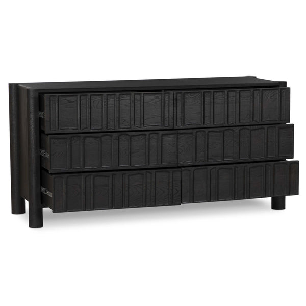 Home Fashion Ezri 6 Drawer Dresser Carved Black By Four Hands