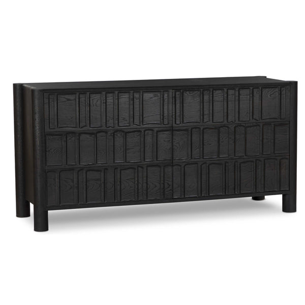 home fashion Ezri 6 Drawer Dresser Carved Black by Four Hands