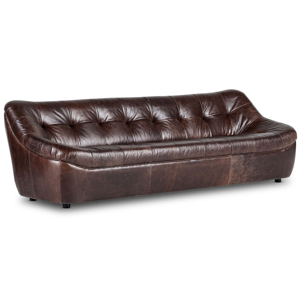 Home Fashion Farley Leather Sofa Conroe Cigar By Four Hands