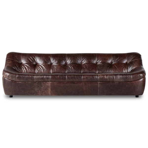 home fashion Farley Leather Sofa Conroe Cigar by Four Hands