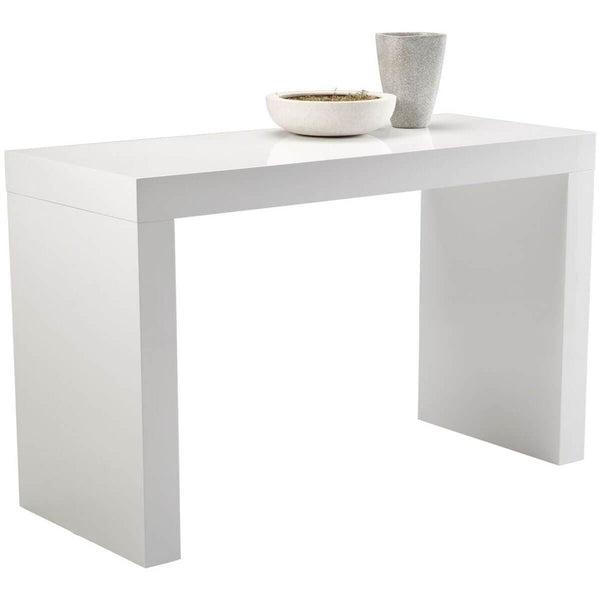 Home Fashion Faro C-Shape Bar & Counter Table High Gloss White