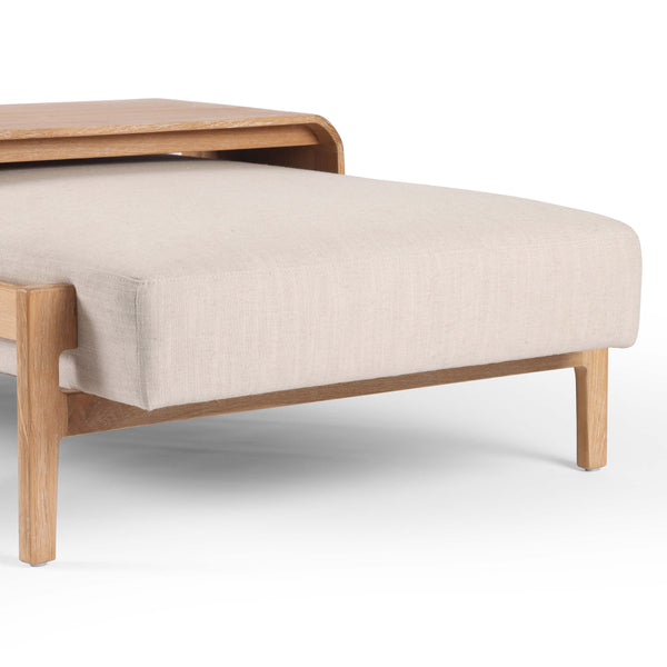 Home Fashion Fawkes Rectangular Ottoman White Wash By Four Hands