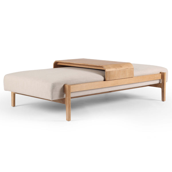 home fashion Fawkes Rectangular Ottoman White Wash by Four Hands