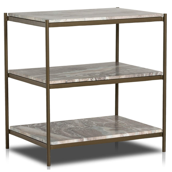 home fashion Felix Nightstand Canyon Marble/Antique Brass by Four Hands