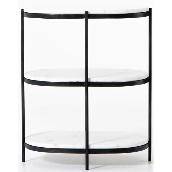 Home Fashion Felix Oval Nightstand Hammered Grey By Four Hands