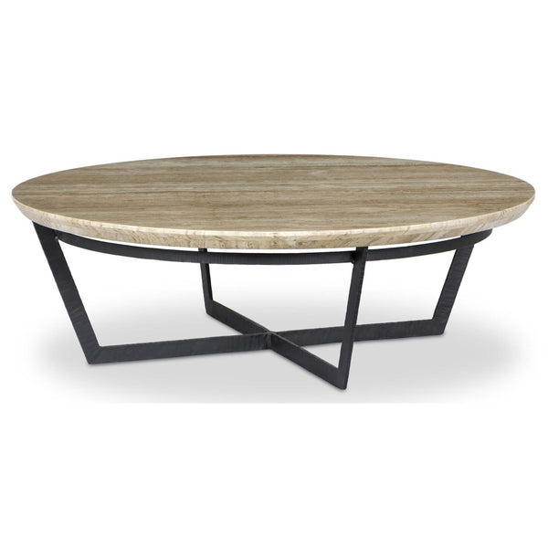 home fashion Felix Round Coffee Table Travertine by Four Hands