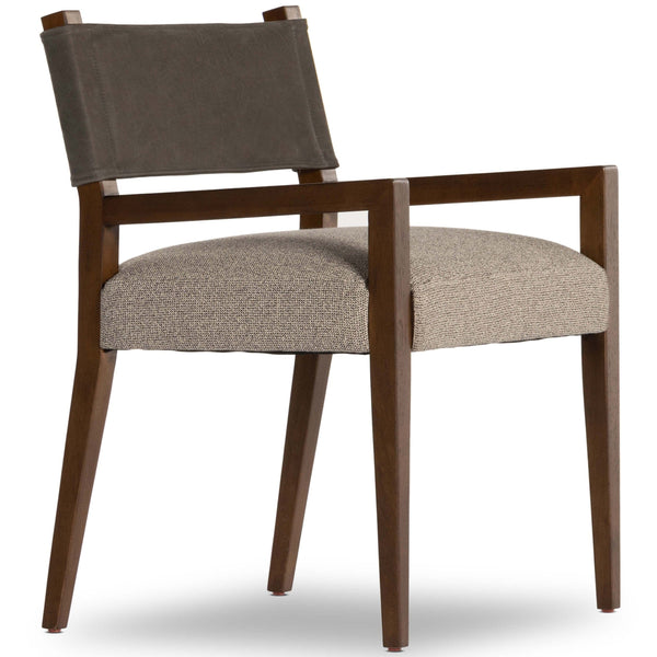 home fashion Ferris Dining Arm Chair Nubuck Charcoal by Four Hands