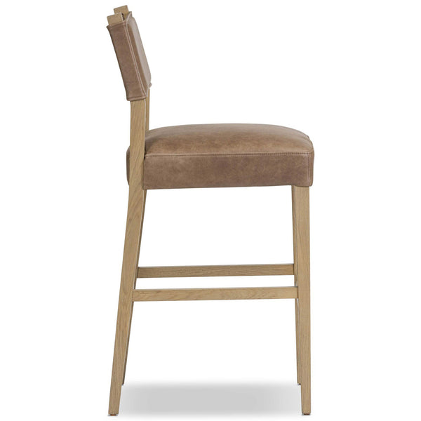 Home Fashion Ferris Leather Bar & Counter Stool Palermo Cigar By Four Hands