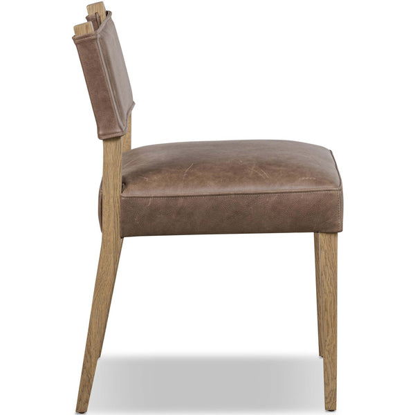 Home Fashion Ferris Leather Dining Chair Palermo Cigar Set Of 2 By Four Hands