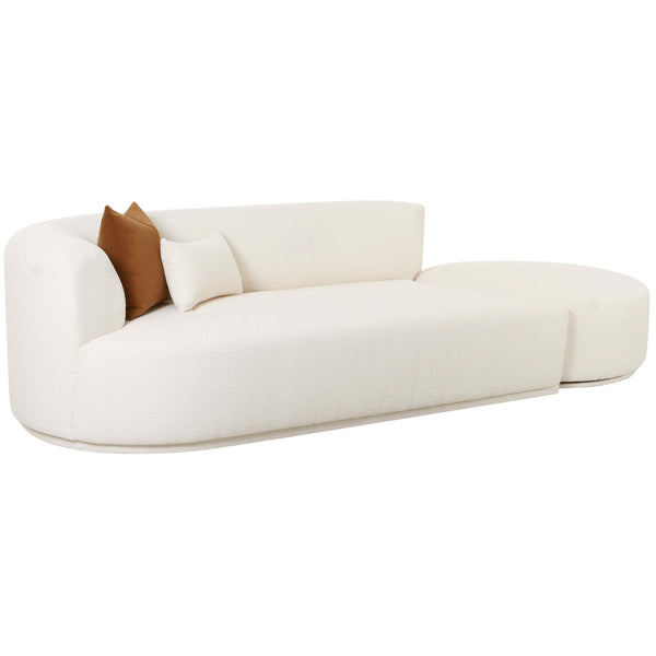 Home Fashion Fickle Boucle 2 Piece Chaise Modular LAF Sofa Cream