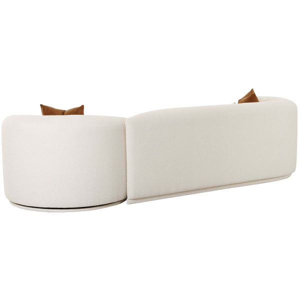 Home Fashion Fickle Boucle 2 Piece Modular LAF Sofa Cream