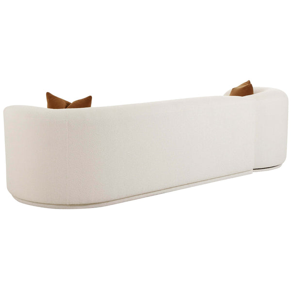 Home Fashion Fickle Boucle 2 Piece Modular RAF Sofa Cream