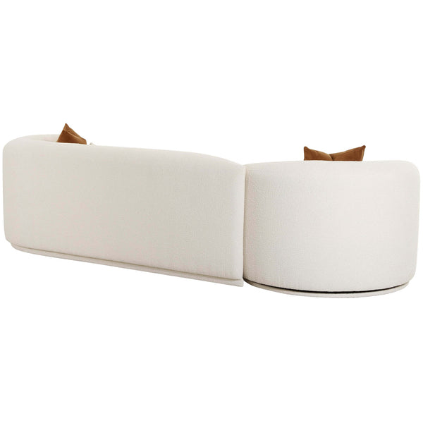 Home Fashion Fickle Boucle 2 Piece Modular RAF Sofa Cream