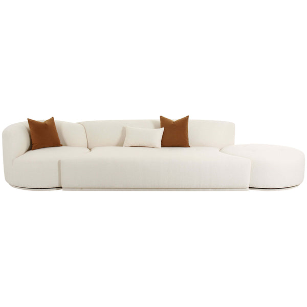 home fashion Fickle Boucle 3 Piece Chaise Modular Sofa Cream