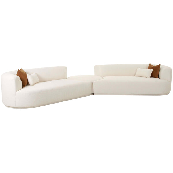 Home Fashion Fickle Boucle 3 Piece Modular Sectional Cream