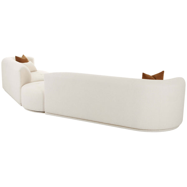 Home Fashion Fickle Boucle 3 Piece Modular Sectional Cream
