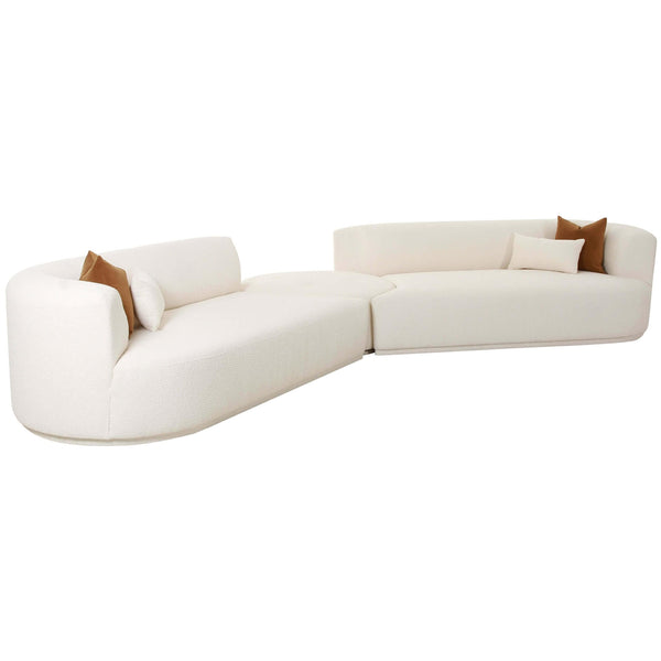 home fashion Fickle Boucle 3 Piece Modular Sectional Cream