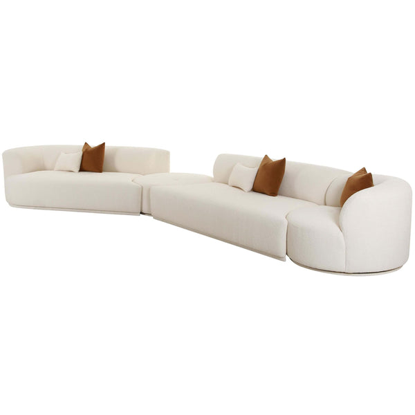 home fashion Fickle Boucle 4 Piece Modular LAF Sectional Cream