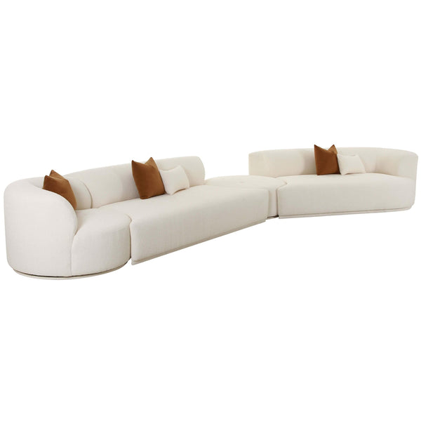 home fashion Fickle Boucle 4 Piece Modular RAF Sectional Cream