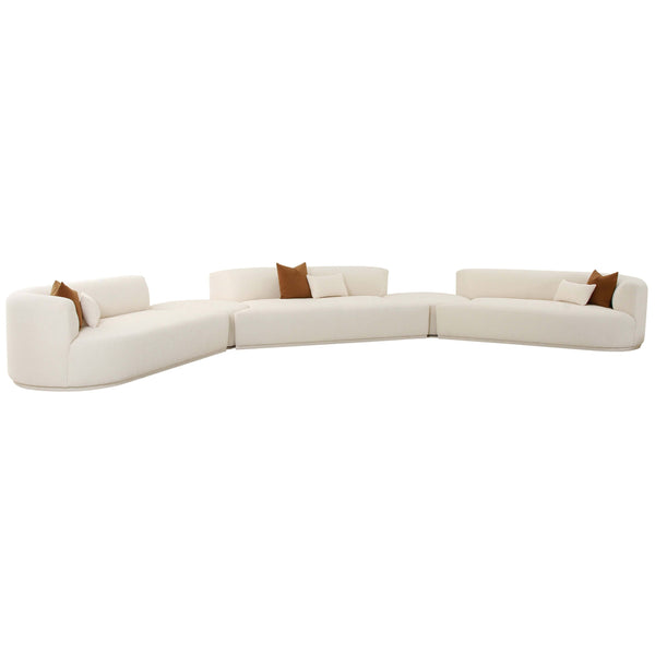 home fashion Fickle Boucle 5 Piece Modular Sectional Cream
