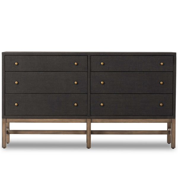 Home Fashion Fiona 6 Drawer Dresser Black Raffia By Four Hands