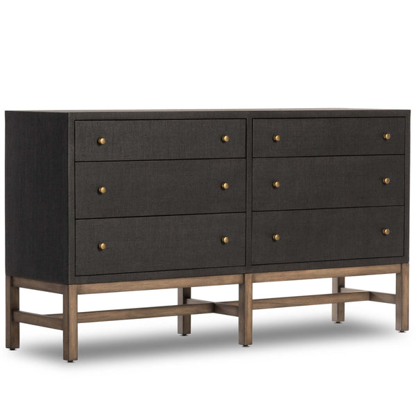 home fashion Fiona 6 Drawer Dresser Black Raffia by Four Hands