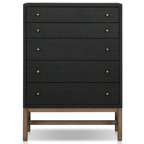 Home Fashion Fiona Tall Dresser Black Raffia By Four Hands