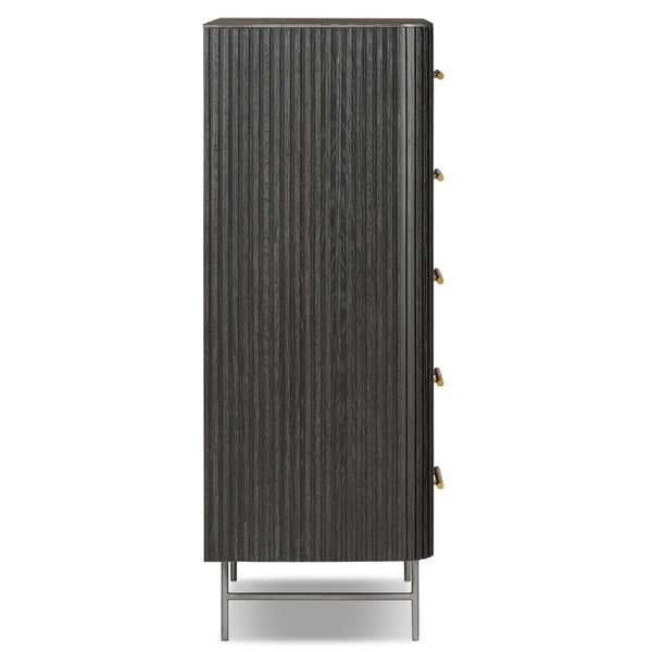 Home Fashion Fletcher 5 Drawer Dresser Distressed Black By Four Hands