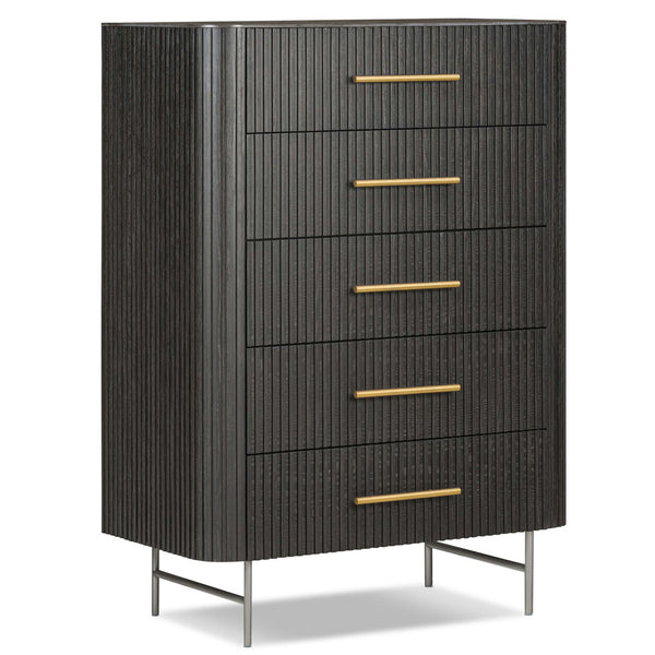 home fashion Fletcher 5 Drawer Dresser Distressed Black by Four Hands