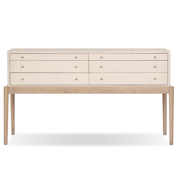 Home Fashion Ford Console Table Beige Painted Linen By Four Hands