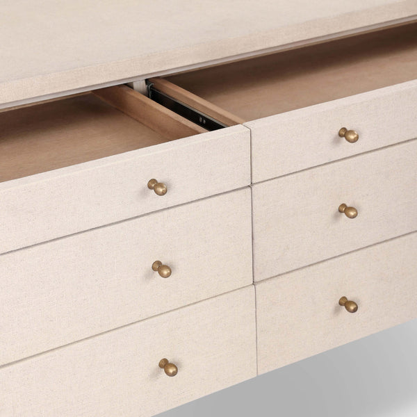 Home Fashion Ford Console Table Beige Painted Linen By Four Hands