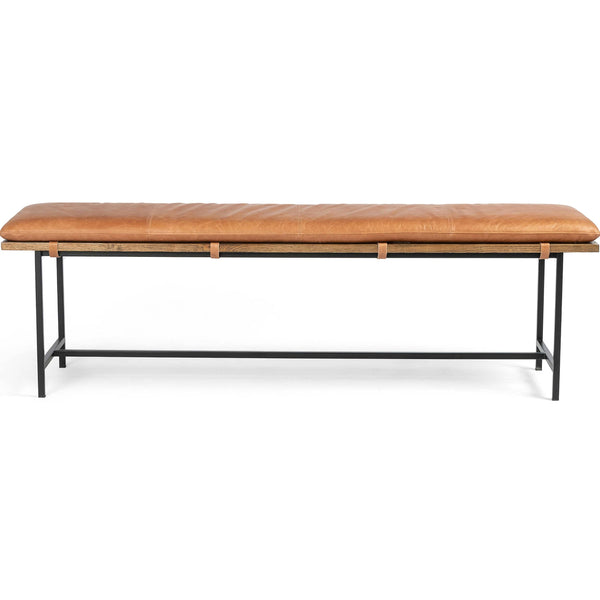 Home Fashion Gabine Leather Bench Brandy By Four Hands