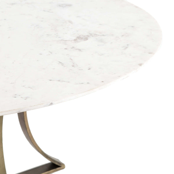 Home Fashion Gage Round Dining Table White Marble By Four Hands