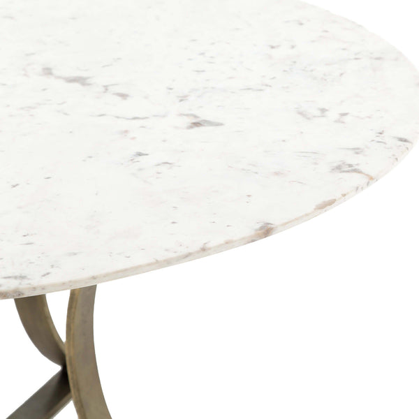 Home Fashion Gage Round Dining Table White Marble By Four Hands