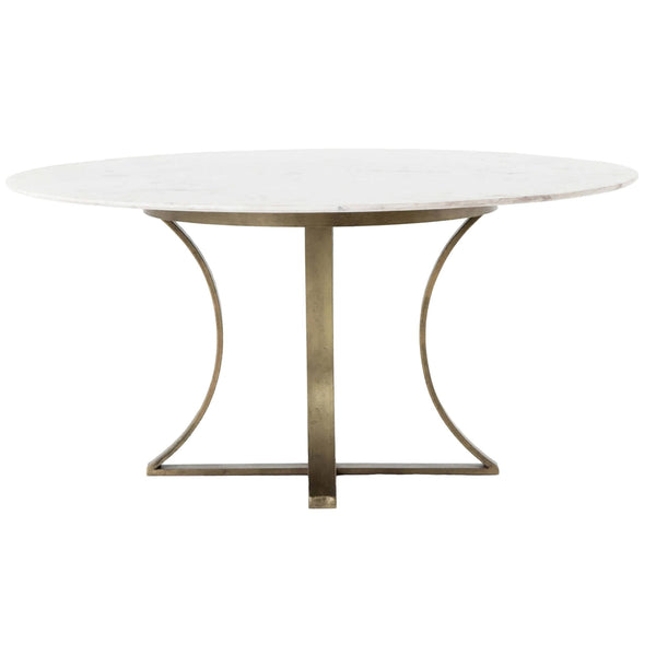 home fashion Gage Round Dining Table White Marble by Four Hands