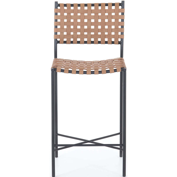 Home Fashion Garza Leather Counter Stool Natural By Four Hands