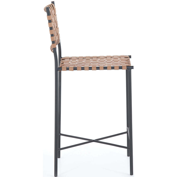 Home Fashion Garza Leather Counter Stool Natural By Four Hands