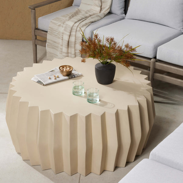Home Fashion Gem Outdoor Coffee Table Parchment White By Four Hands