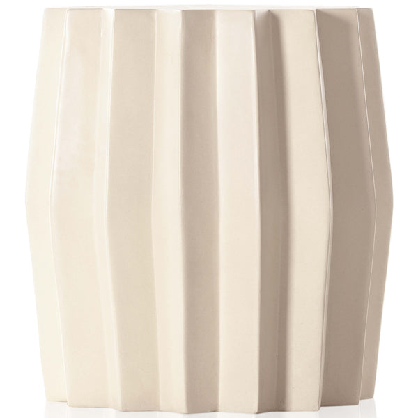 Home Fashion Gem Outdoor End Table Parchment White By Four Hands