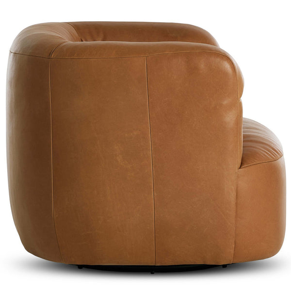 Home Fashion Gerrie Leather Swivel Chair Brickhouse Butterscotch By Four Hands