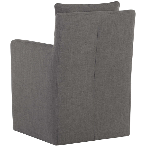 Home Fashion Glenrose Wheeled Dining Armchair Effie Smoke Set Of 2