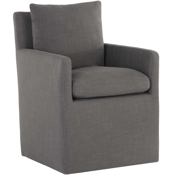 Home Fashion Glenrose Wheeled Dining Armchair Effie Smoke Set Of 2