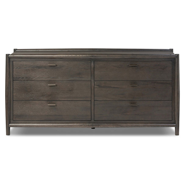 Home Fashion Glenview 6 Drawer Dresser Cracked Smoked Black By Four Hands