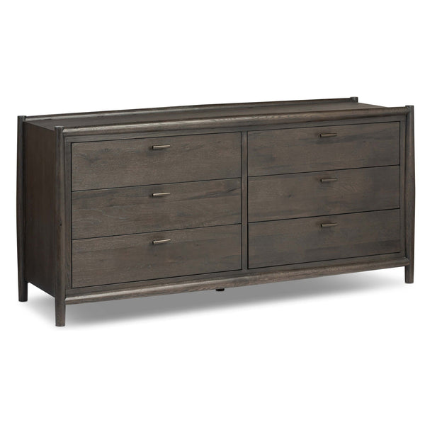 home fashion Glenview 6 Drawer Dresser Cracked Smoked Black by Four Hands
