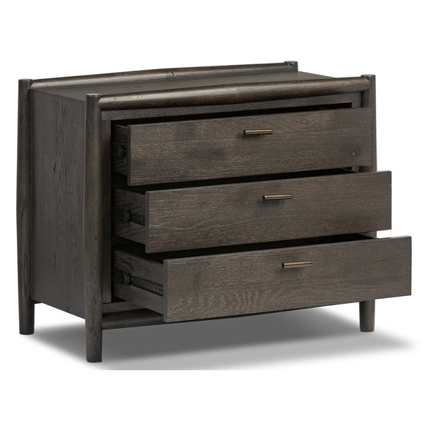 Home Fashion Glenview Nightstand Cracked Smoked Black By Four Hands