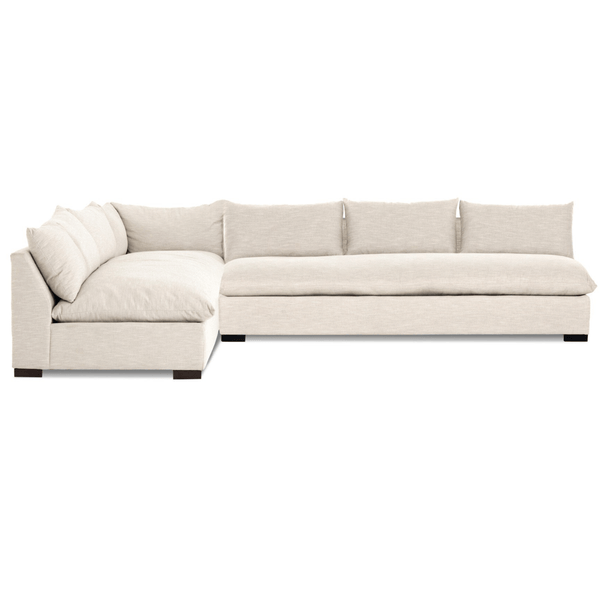 Home Fashion Grant 3 Piece 134" Sectional Ashby Oatmeal By Four Hands