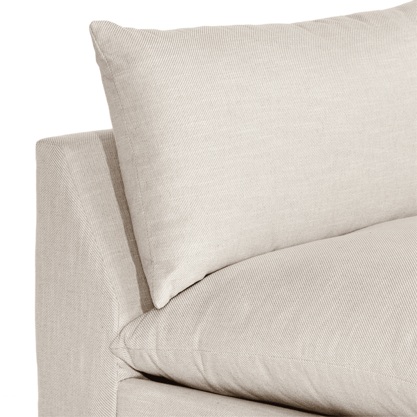 Home Fashion Grant 3 Piece 134" Sectional Ashby Oatmeal By Four Hands