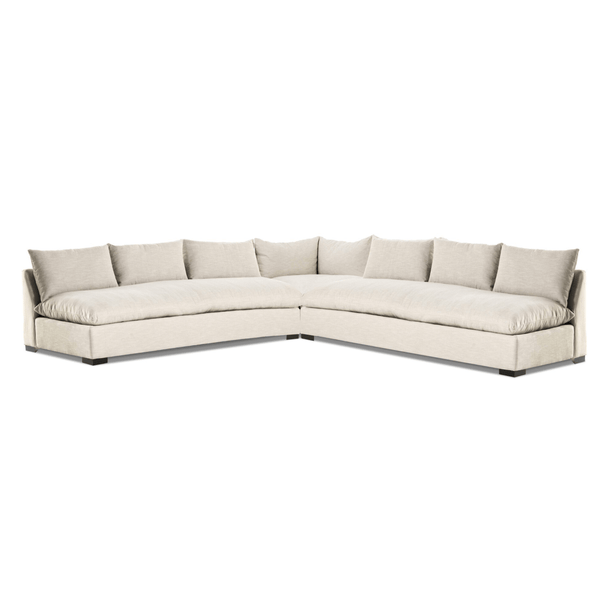 home fashion Grant 3 Piece 134" Sectional Ashby Oatmeal by Four Hands