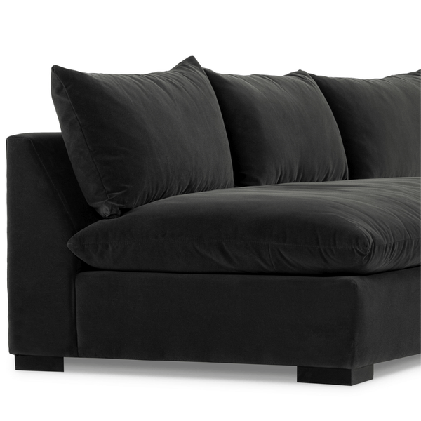 Home Fashion Grant 3 Piece 134" Sectional Henry Charcoal By Four Hands