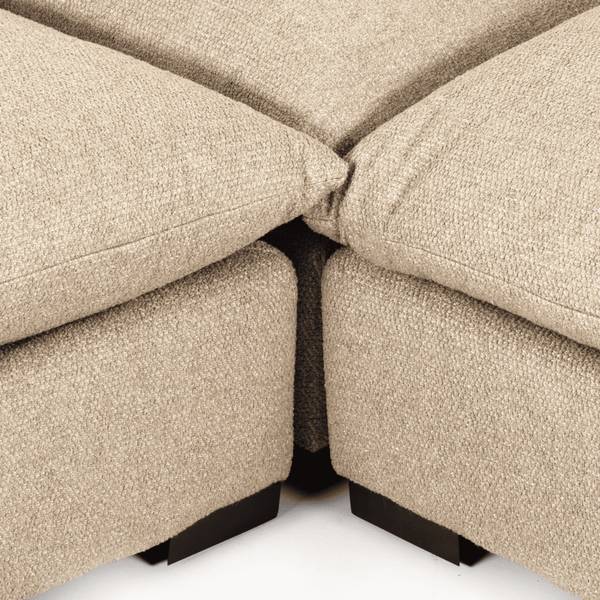 Home Fashion Grant 3 Piece 134" Sectional Heron Sand By Four Hands